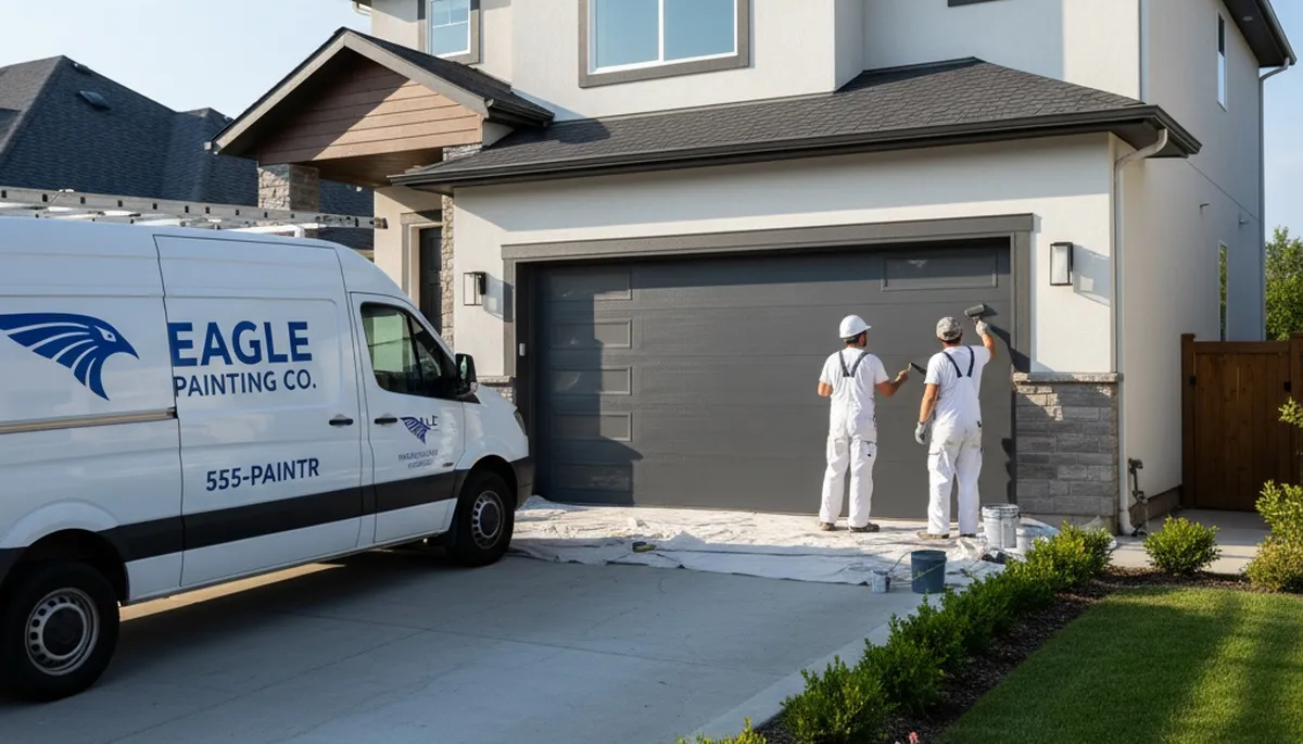 Professional garage door painting in Detroit MI with durable weather-resistant finish